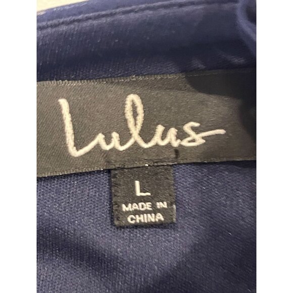 Lulus Womens Hi-Low Maxi Dress Floral Print Reflection Navy Blue Size Large - Picture 8 of 10